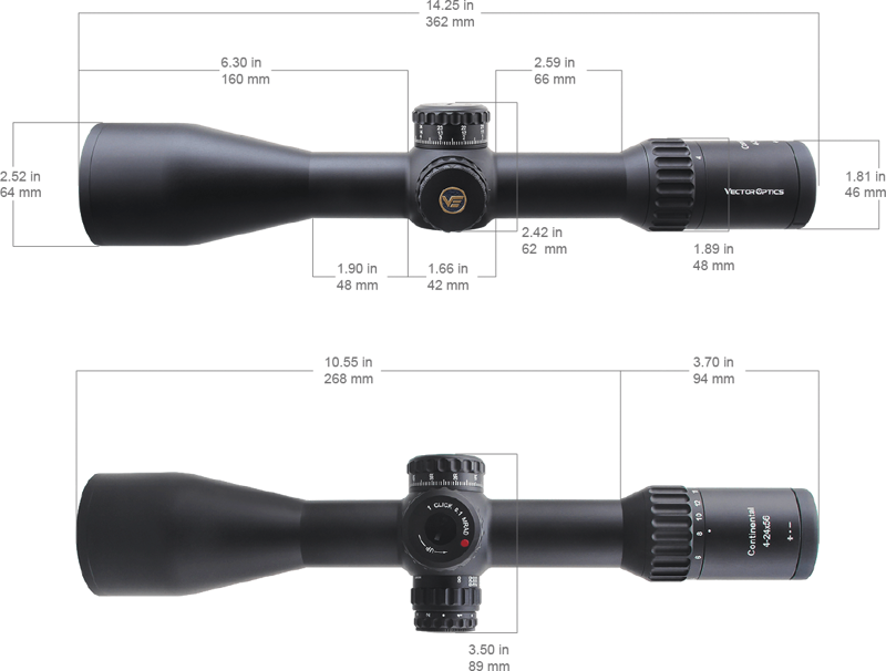 Vector Optics Continental x6 4-24x56 VEC-MBR HD FFP Scope
