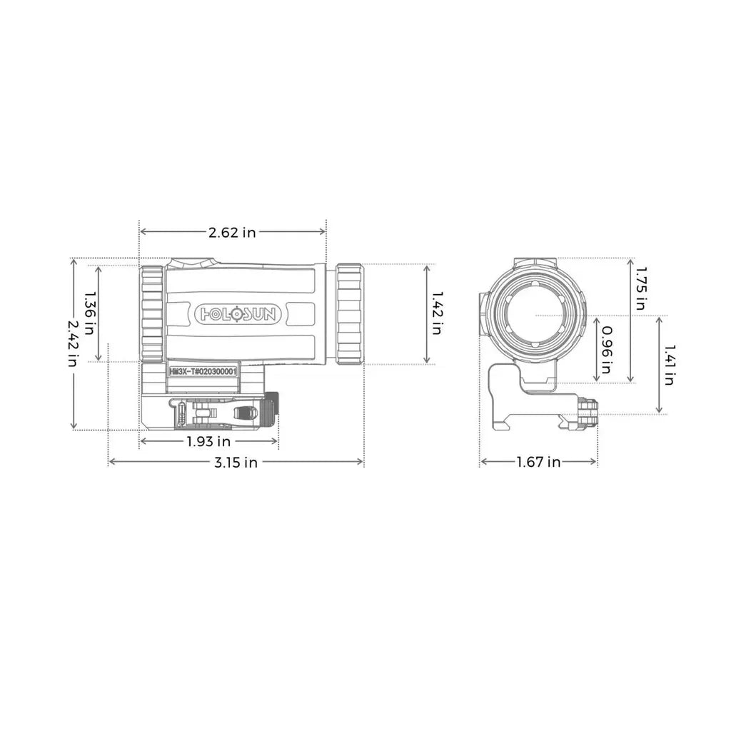 HOLOSUN HM3XT, 3x Micro Mangifier/Titanium - Nordic Aim AB