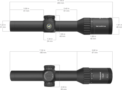 Vector Optics Continental x6 1-6x24i Fiber HD SFP Tactical Scope
