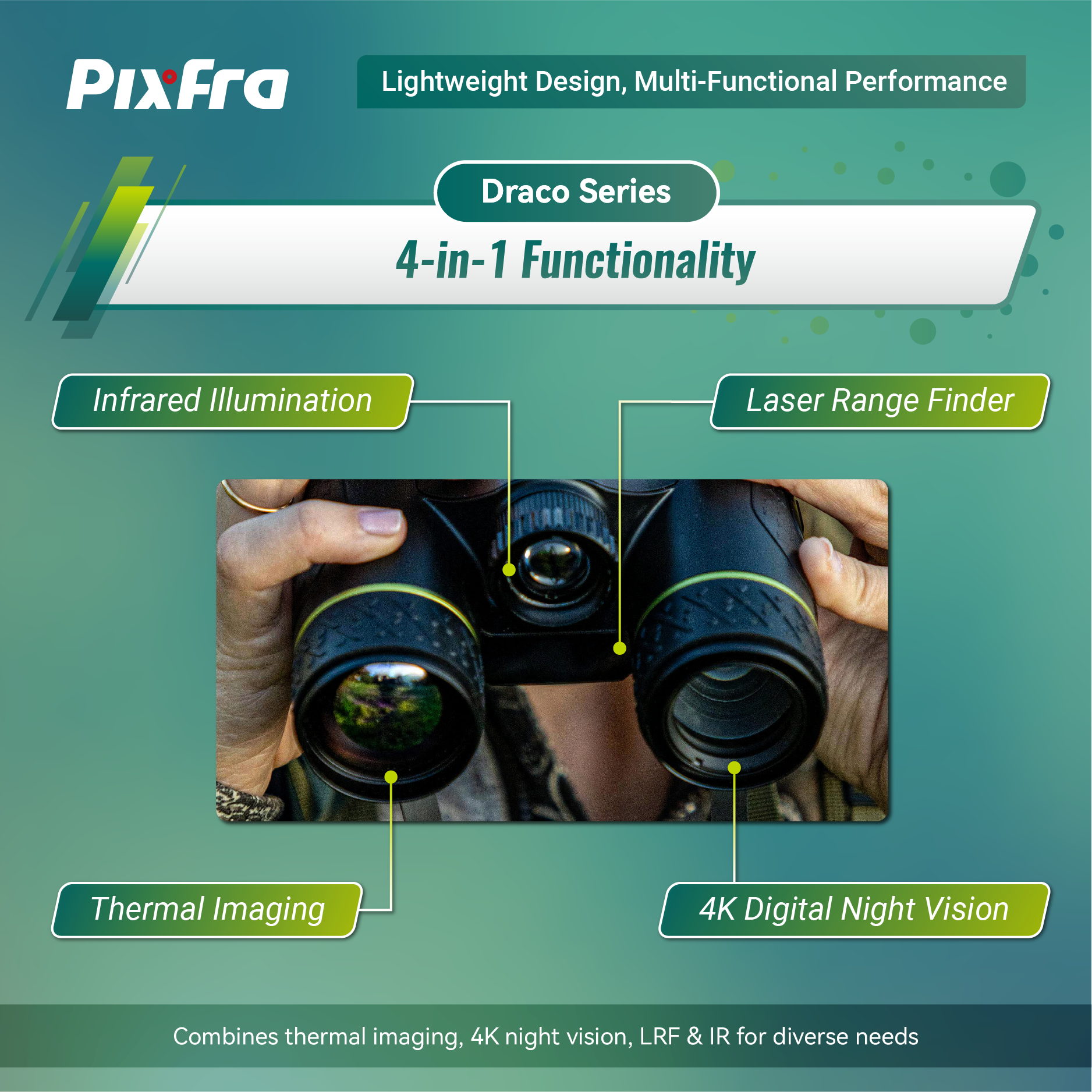 PixFra Draco D225N-4K Multispektral Värmekikare 256x192