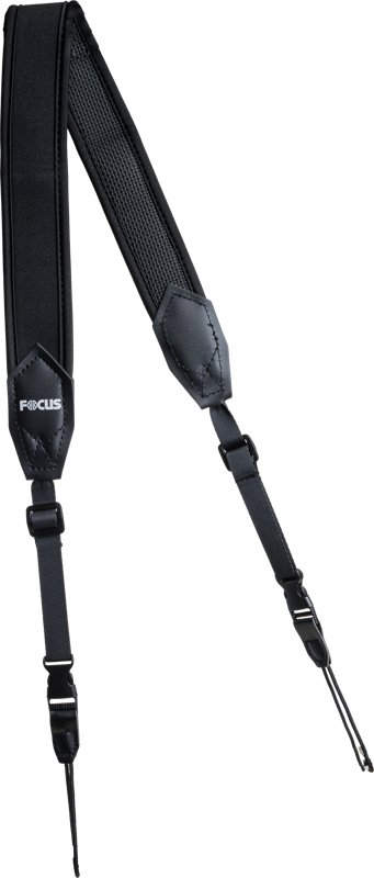 Ergonomiskt C-formad elastisk rem i neopren – perfekt för din kikare och lätta att koppla loss kikaren från remmen.