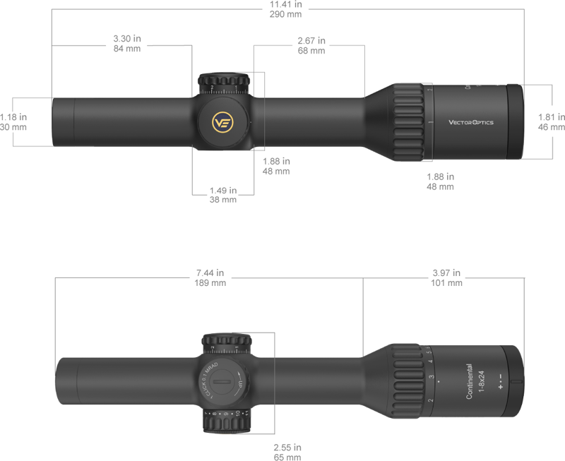 Vector Optics Continental x8 1-8x24i ED Fiber SFP Tactical kikarsikte