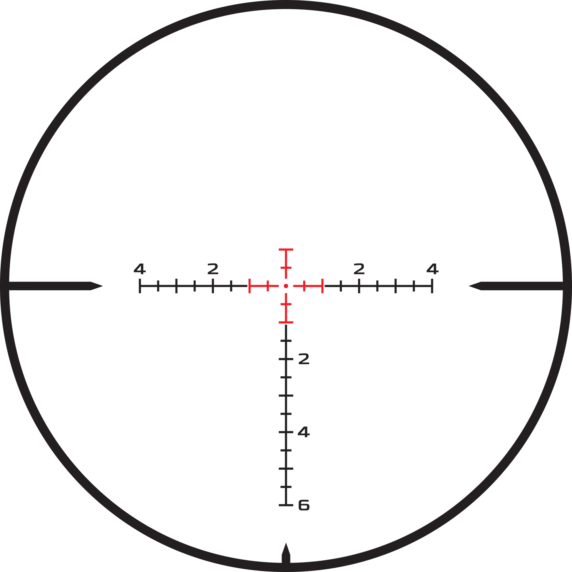 Telson ARC 2.5-15x44 ED MIL Line Tac SFP kikarsikte, riktmedel i MIL