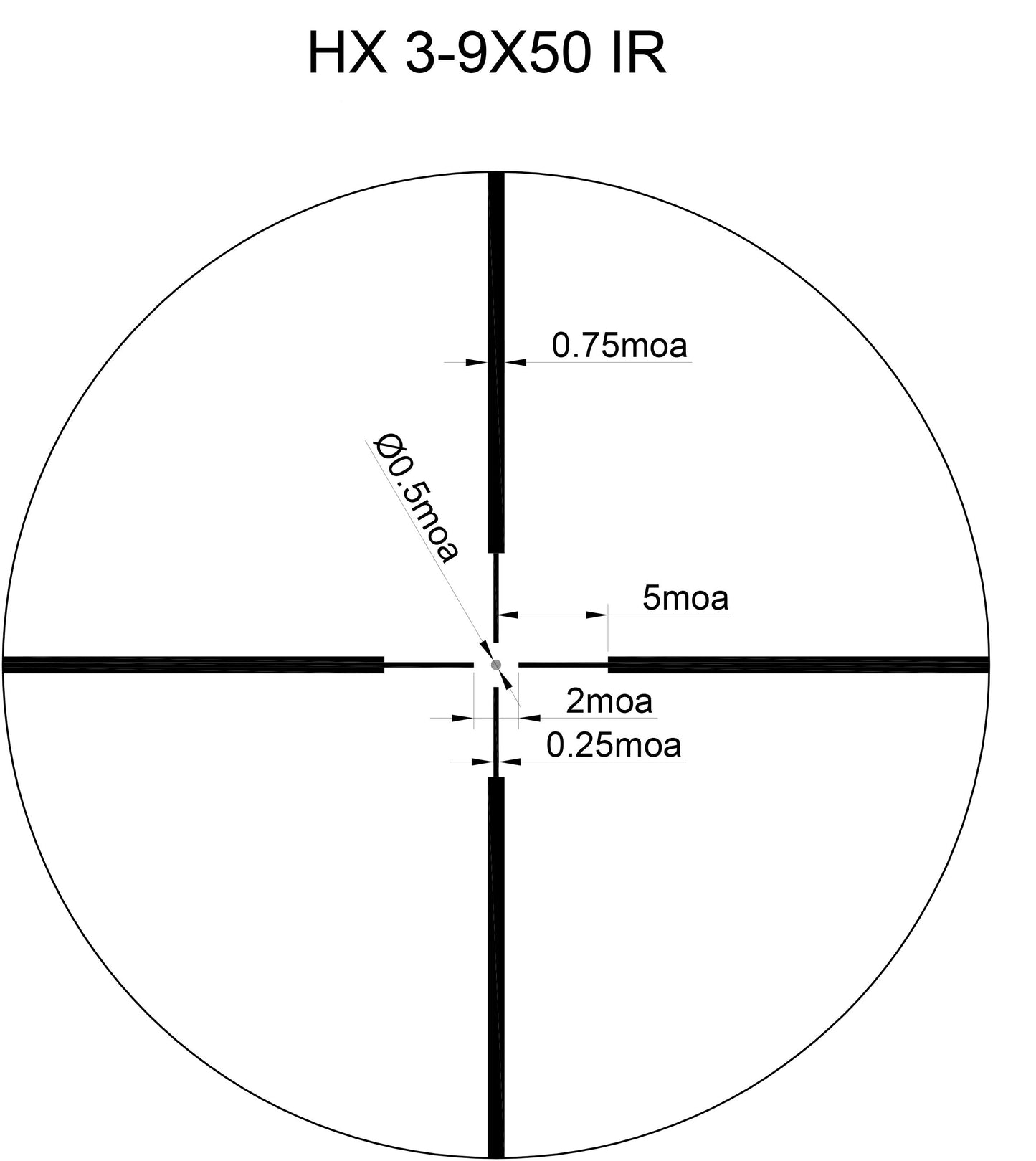 Sightmark Core 2.0 HX 3-9x50 DX kikarsikte, Duplex-riktmedel