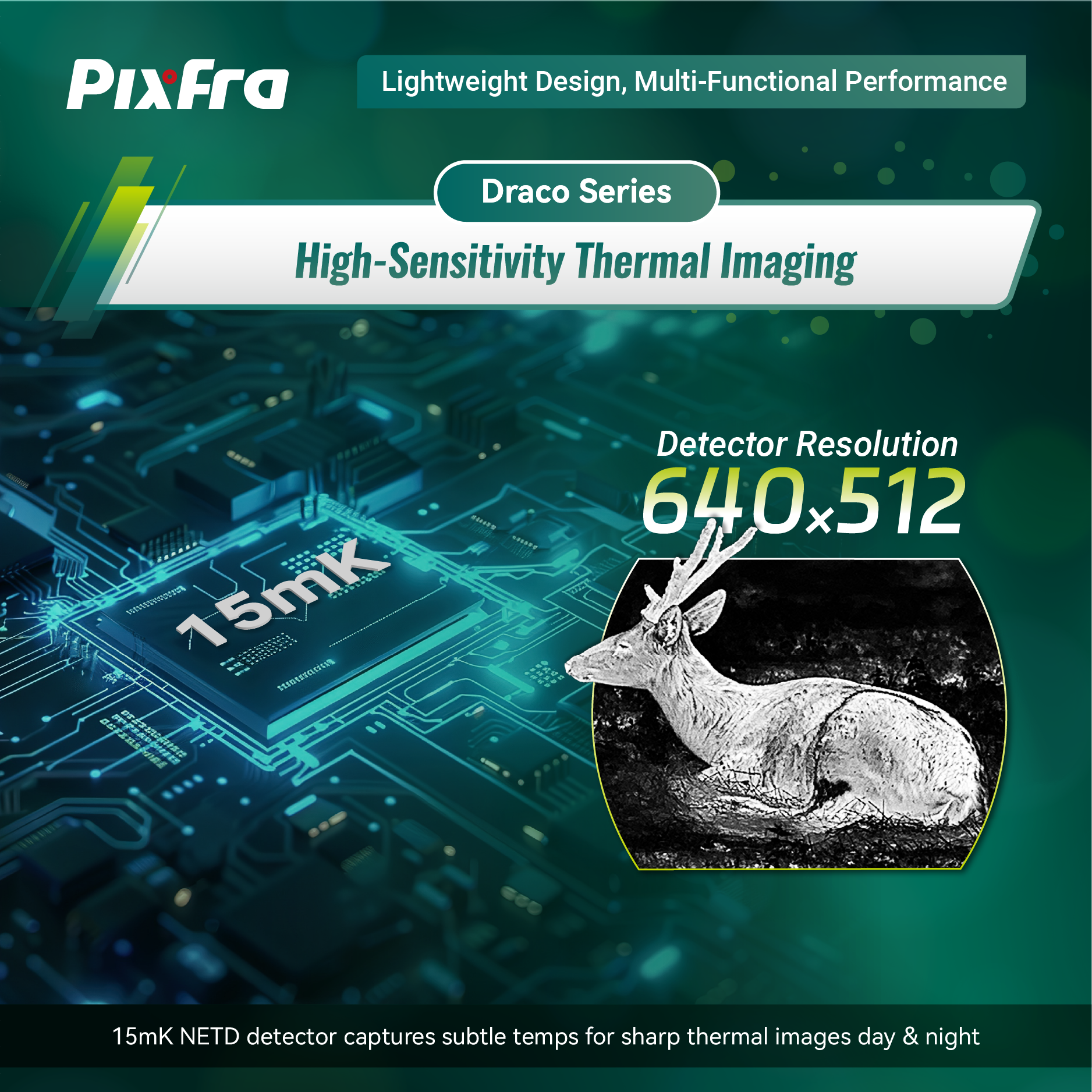 PixFra Draco D335N-4K Multispektral Värmekikare 384x288