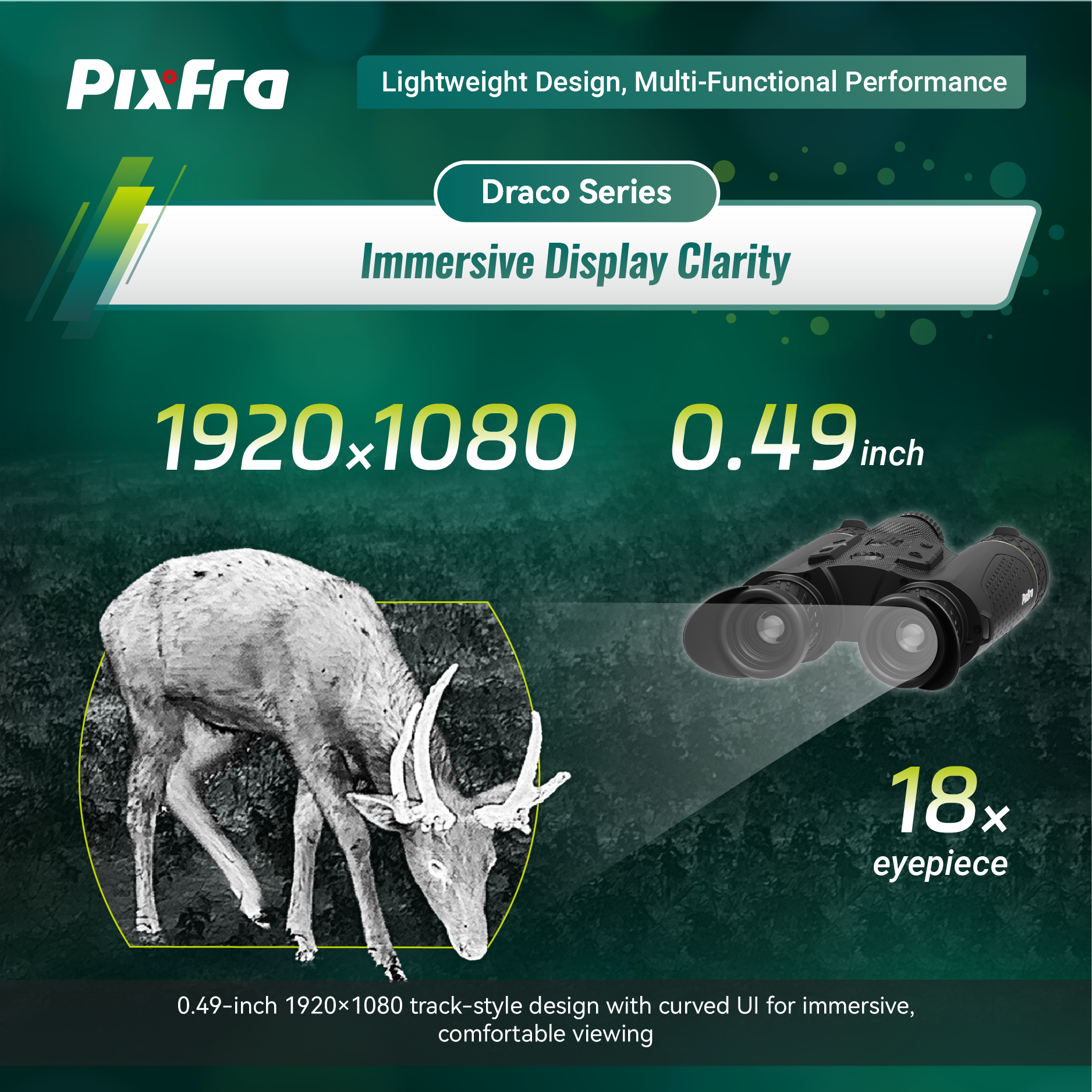 PixFra Draco D225N-4K Multispektral Värmekikare 256x192