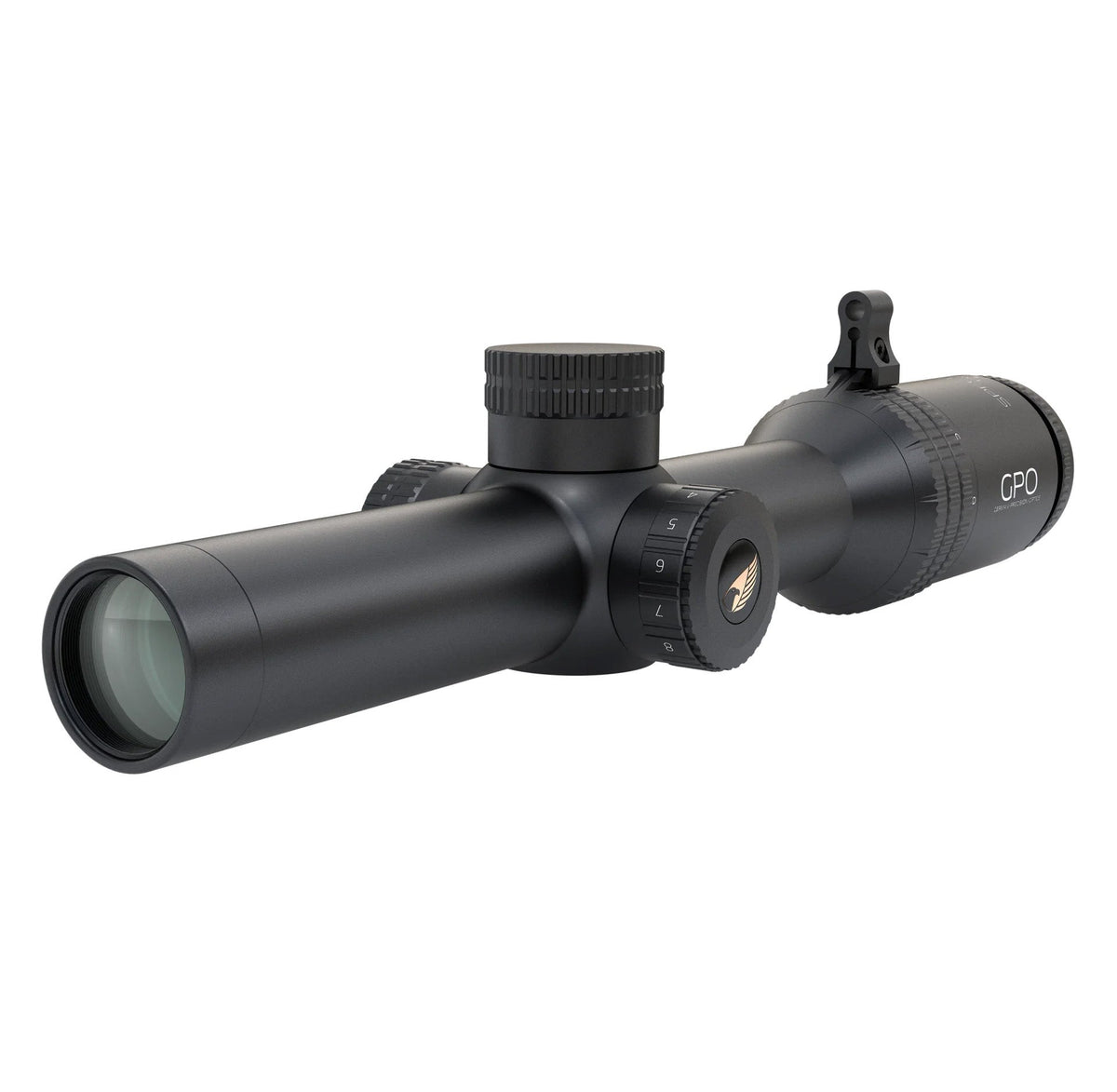 GPO Spectra 6x 1-6x24i kikarsikte med G3i Drive sedd snett framifrån
