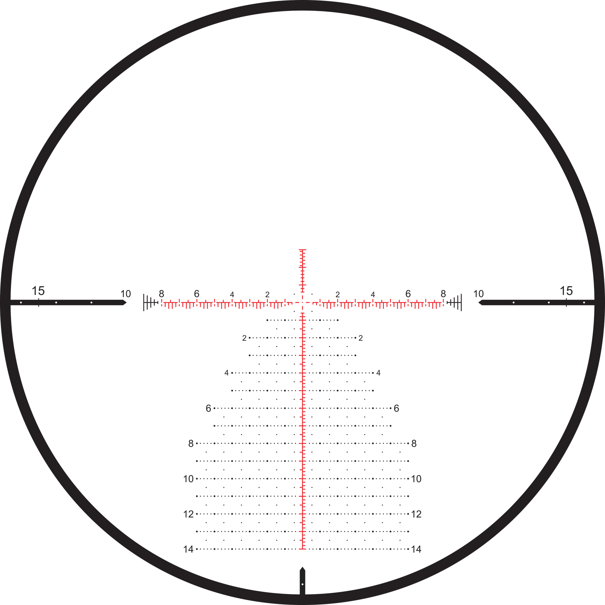 Telson Target Master Tactical 5-25x56 ED MIL FAR2 FFP kikarsikte, FAR2-riktmedel
